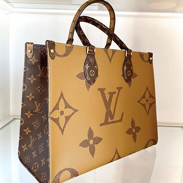 21ss在庫有!ルイヴィトン オンザゴー MM リバース トートバッグ 偽物 M45321